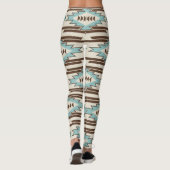 Leggings Motif tribal aztèque Brown de Teal (Dos)