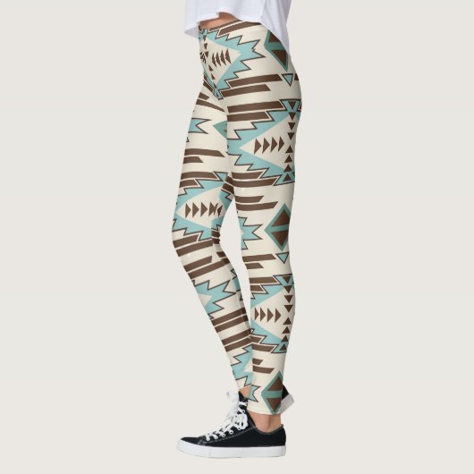 Leggings Motif tribal aztèque Brown de Teal (Gauche)