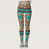 Leggings Motif tribal ethnique du sud-ouest. (Devant)