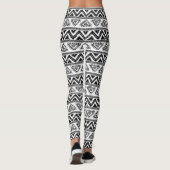 Leggings Motif tribal géométrique noir et blanc (Dos)
