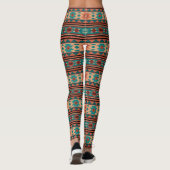 Leggings Motif Tribal Sud-Ouest Turquoise Terracotta (Dos)