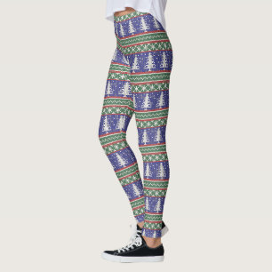 Leggings Motif tricot nordique Noël vacances