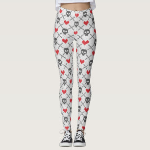Leggings Motif tricoté avec des crânes