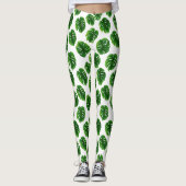Leggings Motif Tropical à Feuille de Monstera (Devant)