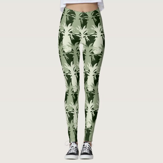 LEGGINGS MOTIF TROPICAL ANANAS (Devant)