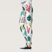 Leggings motif tropical avec feuilles colorés (Gauche)