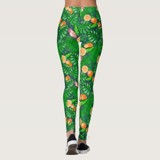 Leggings Motif tropical, colibris (Dos)