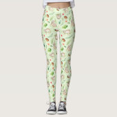 Leggings Motif tropical de paresse de noix de coco (Devant)