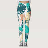 Leggings Motif tropical feuille coloré (Devant)