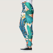 Leggings motif tropical, feuilles de palmiers dans la jungl (Gauche)