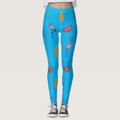 Leggings Motif tropical sans couture avec ananas Flamant ro (Devant)