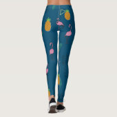 Leggings Motif tropical sans couture avec ananas Flamant ro (Dos)