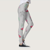 Leggings Motif tropical sans couture avec ananas Flamant ro (Droite)