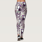 Leggings Motif tropicale avec palmiers et oiseaux. (Dos)