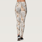 Leggings Motif tropicale grise, beige. (Dos)