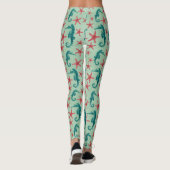 Leggings Motif turquoise 2 d'hippocampe (Dos)