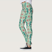 Leggings Motif turquoise 2 d'hippocampe (Gauche)