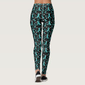 Leggings Motif turquoise de sensibilisation au ruban en noi (Dos)