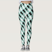 Leggings Motif turquoise de violoncelle (Devant)