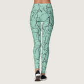 Leggings Motif Turquoise et noir chic (Dos)