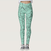 Leggings Motif Turquoise et noir chic (Devant)