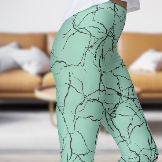Leggings Motif Turquoise et noir chic