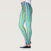Leggings Motif Turquoise, vert et blanc (Gauche)