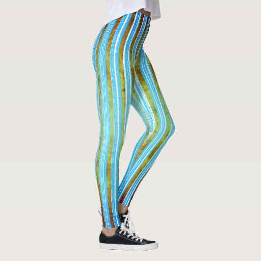 Leggings Motif Turquoise, vert et blanc (Droite)