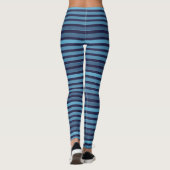 Leggings Motif uni rayé bleu rétro (Dos)