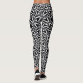 Leggings Motif V noir gris & blanc (Dos)