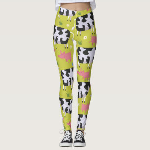 Leggings Motif Vaches Et Cochons
