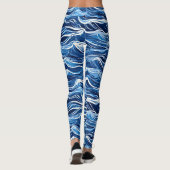 Leggings Motif Vague Bleue (Dos)