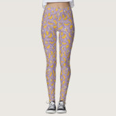 Leggings Motif vectoriel de bande banane | Violet (Devant)