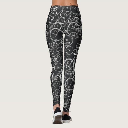 Leggings motif vélo noir et blanc (Dos)