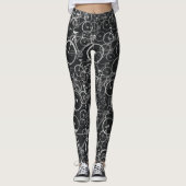 Leggings motif vélo noir et blanc (Devant)
