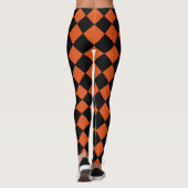 Leggings Motif vérifié Diamond Arlequin orange et noir (Dos)