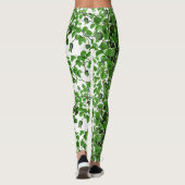 Leggings Motif vert de lierre sur le blanc (Dos)