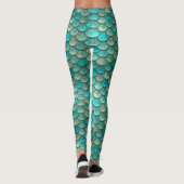 Leggings Motif vert de menthe d'échelles de poissons de (Dos)