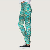 Leggings Motif vert de menthe d'échelles de poissons de (Gauche)