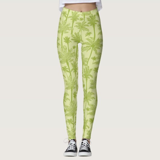 Leggings Motif vert de palmiers (Devant)