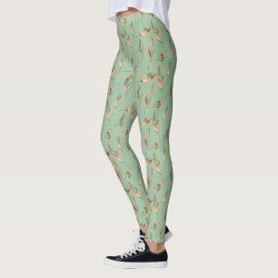 Leggings Motif vert de plume d'étape de Geo de sud-ouest