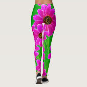 Leggings Motif vert et rose vif (Dos)