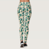 Leggings Motif vert et rouge Cactus (Dos)