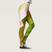 Leggings Motif vert orange abstrait géométrique (Droite)