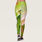 Leggings Motif vert orange abstrait géométrique (Dos)