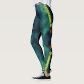 Leggings Motif vert pointillé par pluie (Gauche)