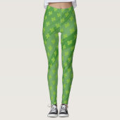 Leggings Motif vert trèfle de la Saint-Patrick (Devant)