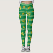 Leggings Motif Verte Grille Avec Cloches D'Or Patrick (Devant)