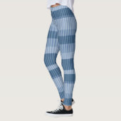 Leggings motif vertical rayé bleu (Gauche)
