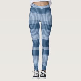 Leggings motif vertical rayé bleu
